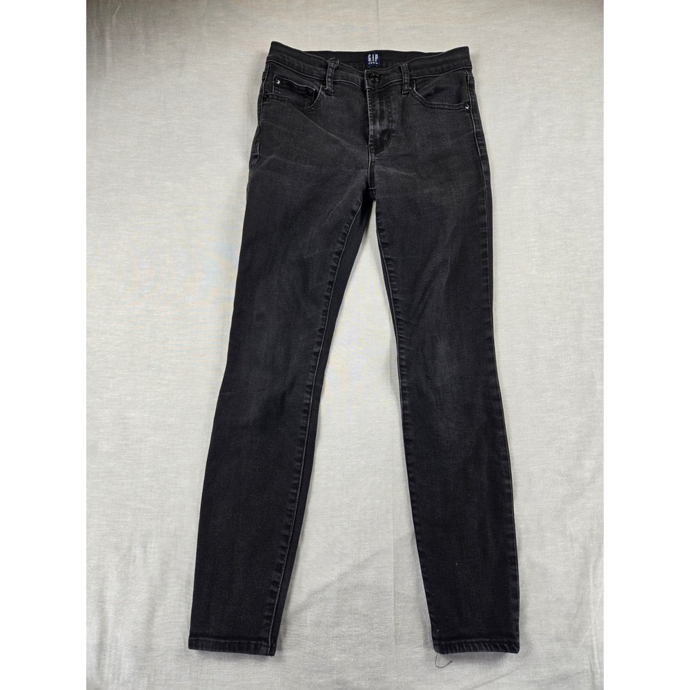 Gap True Skinny Jeans Womens 27 Faded Black Mid Rise Stretch Denim Pants